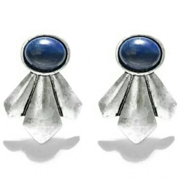Lapis Lazuli Tribal Stud Earrings - Picture 2 of 7